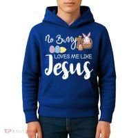 No Bunny Loves Me Like Jesus Easter Christian Graphic Gift Kids Hoodie thumb 4