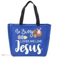 No Bunny Loves Me Like Jesus Easter Christian Graphic Gift Tote Bag thumb 0