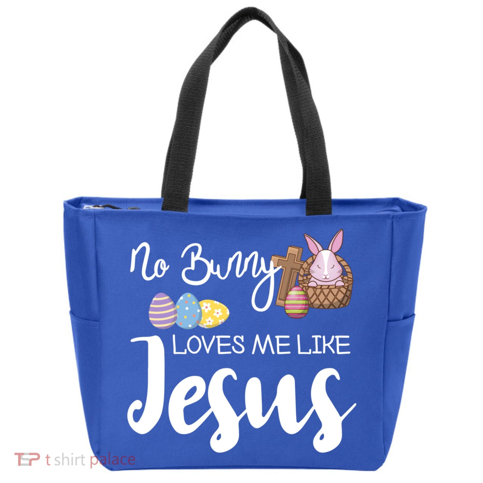 No Bunny Loves Me Like Jesus Easter Christian Graphic Gift Tote Bag