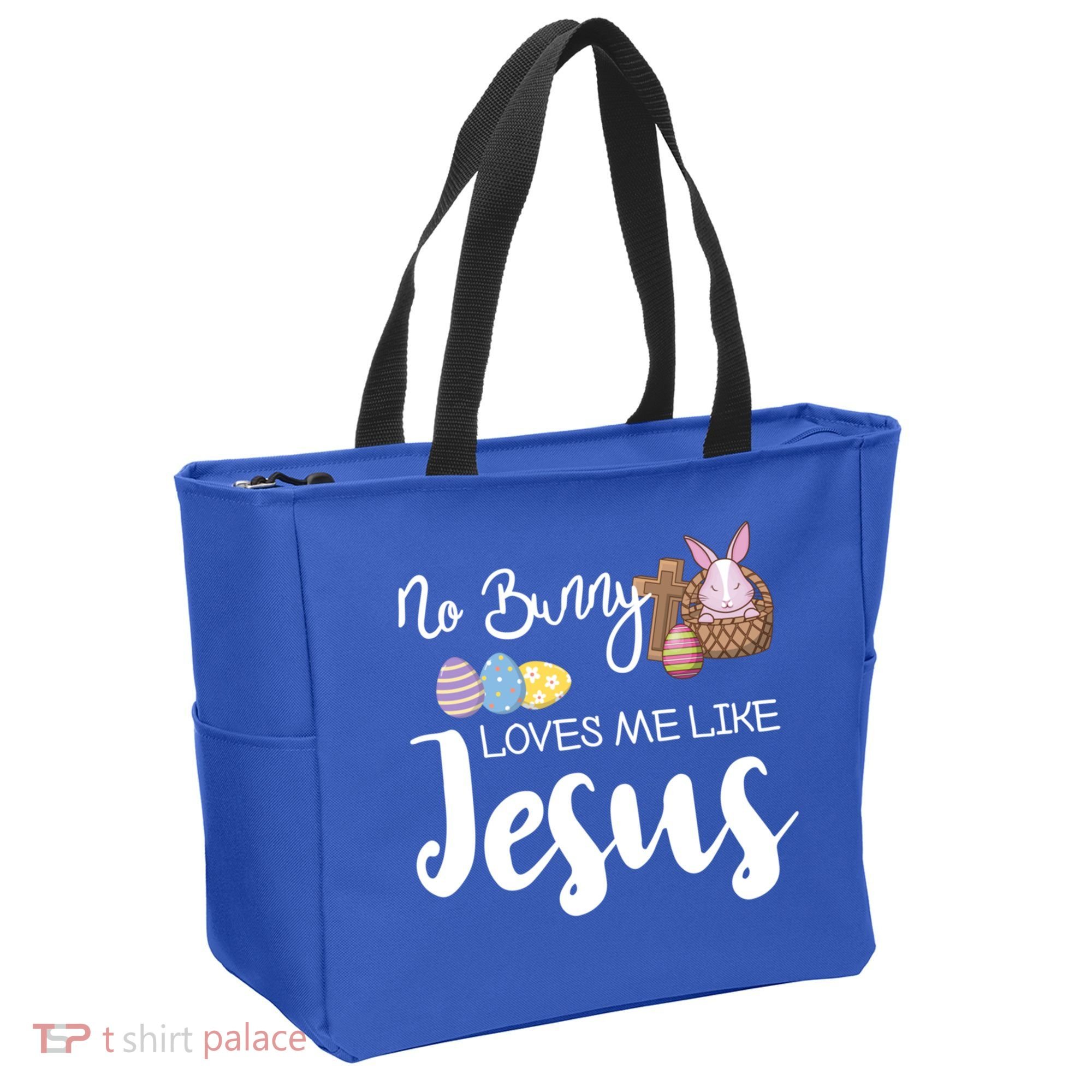 No Bunny Loves Me Like Jesus Easter Christian Graphic Gift Tote Bag