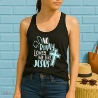 No Bunny Loves Me Like Jesus, Christian Easter Resurrection Women's Tank Top thumb 2