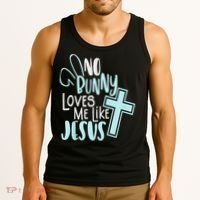 No Bunny Loves Me Like Jesus, Christian Easter Resurrection Tank Top thumb 3