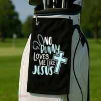 No Bunny Loves Me Like Jesus, Christian Easter Resurrection Golf Towel thumb 2