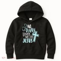 No Bunny Loves Me Like Jesus, Christian Easter Resurrection Kids Hoodie thumb 0
