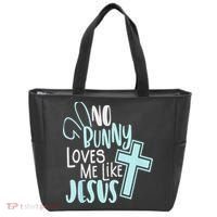 No Bunny Loves Me Like Jesus, Christian Easter Resurrection Tote Bag thumb 0