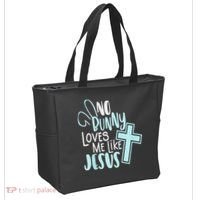 No Bunny Loves Me Like Jesus, Christian Easter Resurrection Tote Bag thumb 2