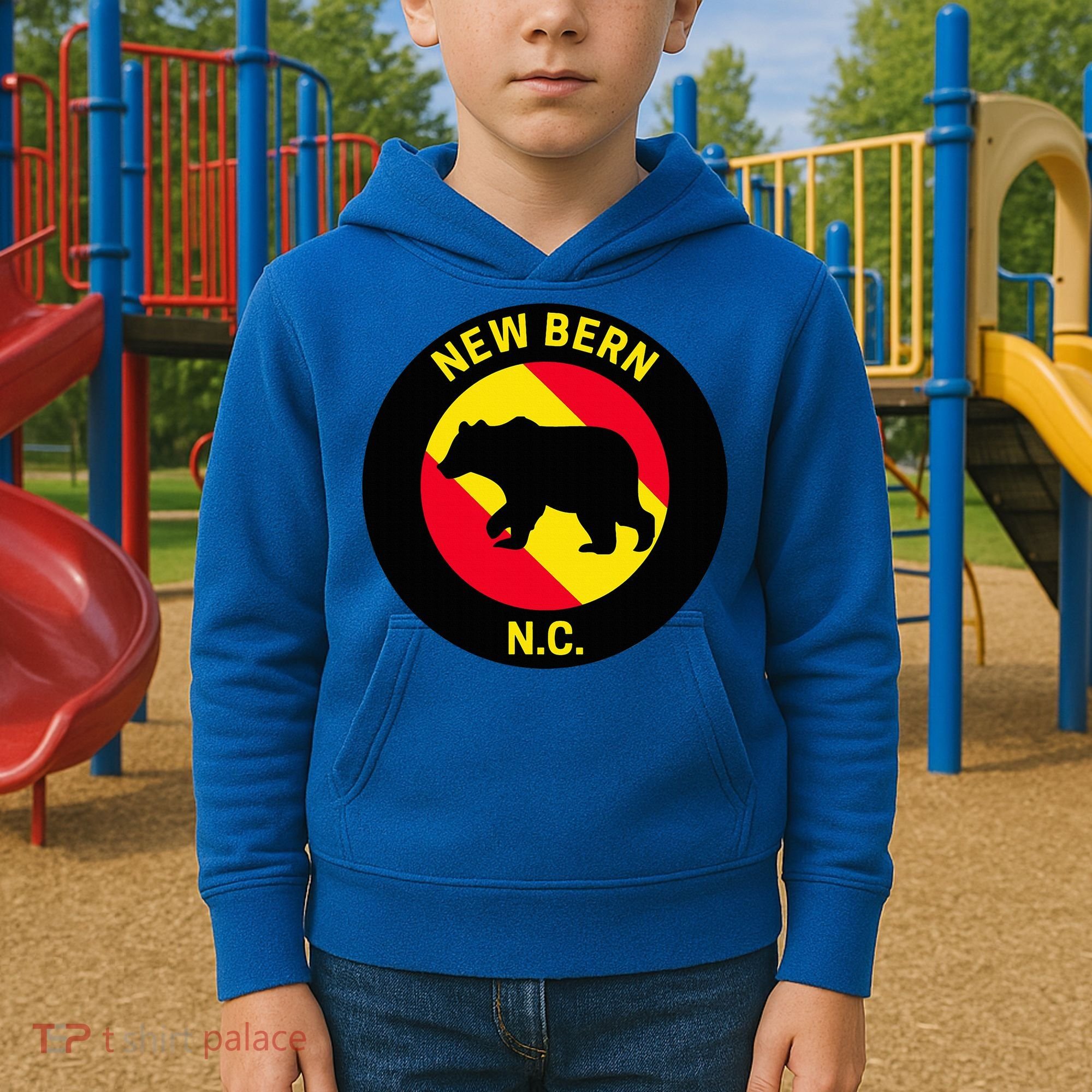 New Bern North Carolina Bear Kids Hoodie