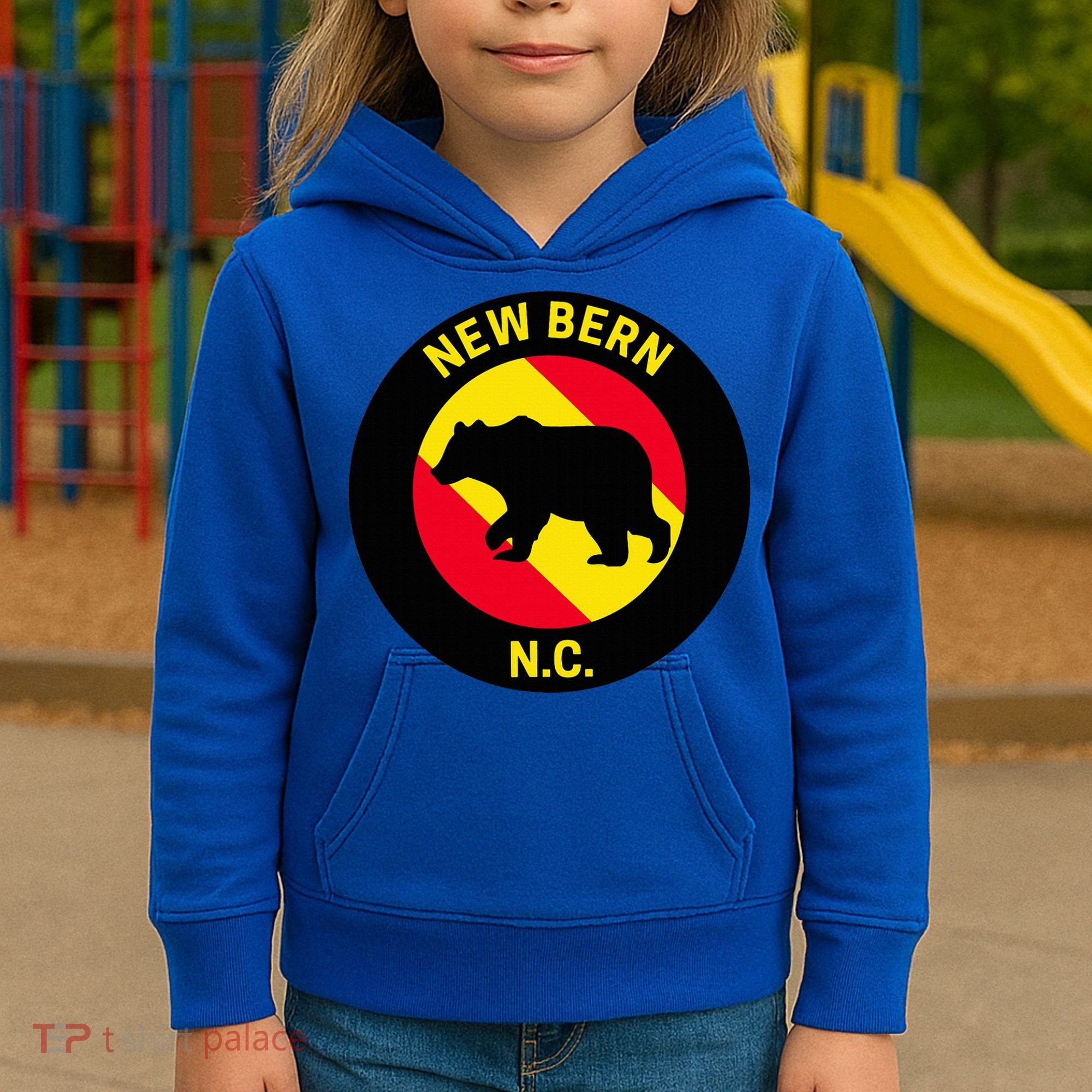 New Bern North Carolina Bear Kids Hoodie