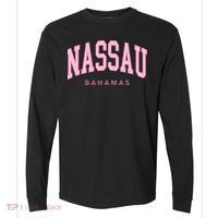 Nassau Bahamas Preppy Retro Throwback Souvenir Comfort Colors Heavyweight Long Sleeve T-Shirt thumb 0