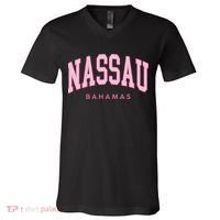 Nassau Bahamas Preppy Retro Throwback Souvenir V-Neck T-Shirt thumb 0