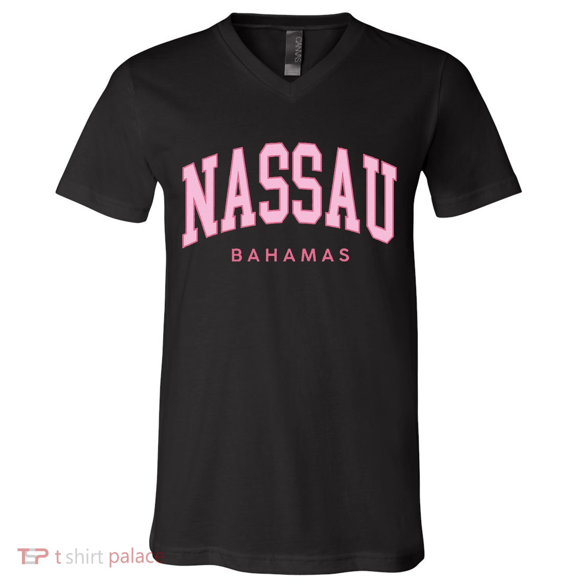 Nassau Bahamas Preppy Retro Throwback Souvenir V-Neck T-Shirt