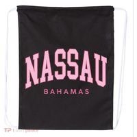 Nassau Bahamas Preppy Retro Throwback Souvenir Drawstring Bag thumb 0