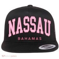 Nassau Bahamas Preppy Retro Throwback Souvenir Flat Bill Trucker Hat thumb 0
