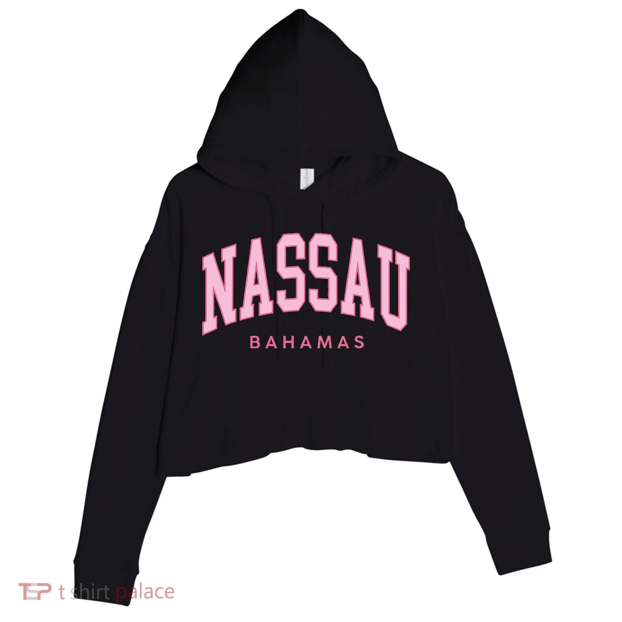 Nassau Bahamas Preppy Retro Throwback Souvenir Crop Fleece Hoodie