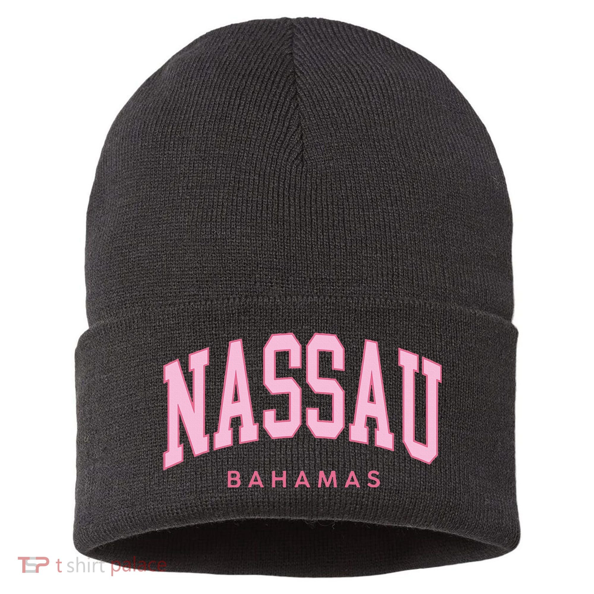 Nassau Bahamas Preppy Retro Throwback Souvenir Sustainable Knit Beanie