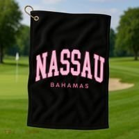 Nassau Bahamas Preppy Retro Throwback Souvenir Golf Towel thumb 1