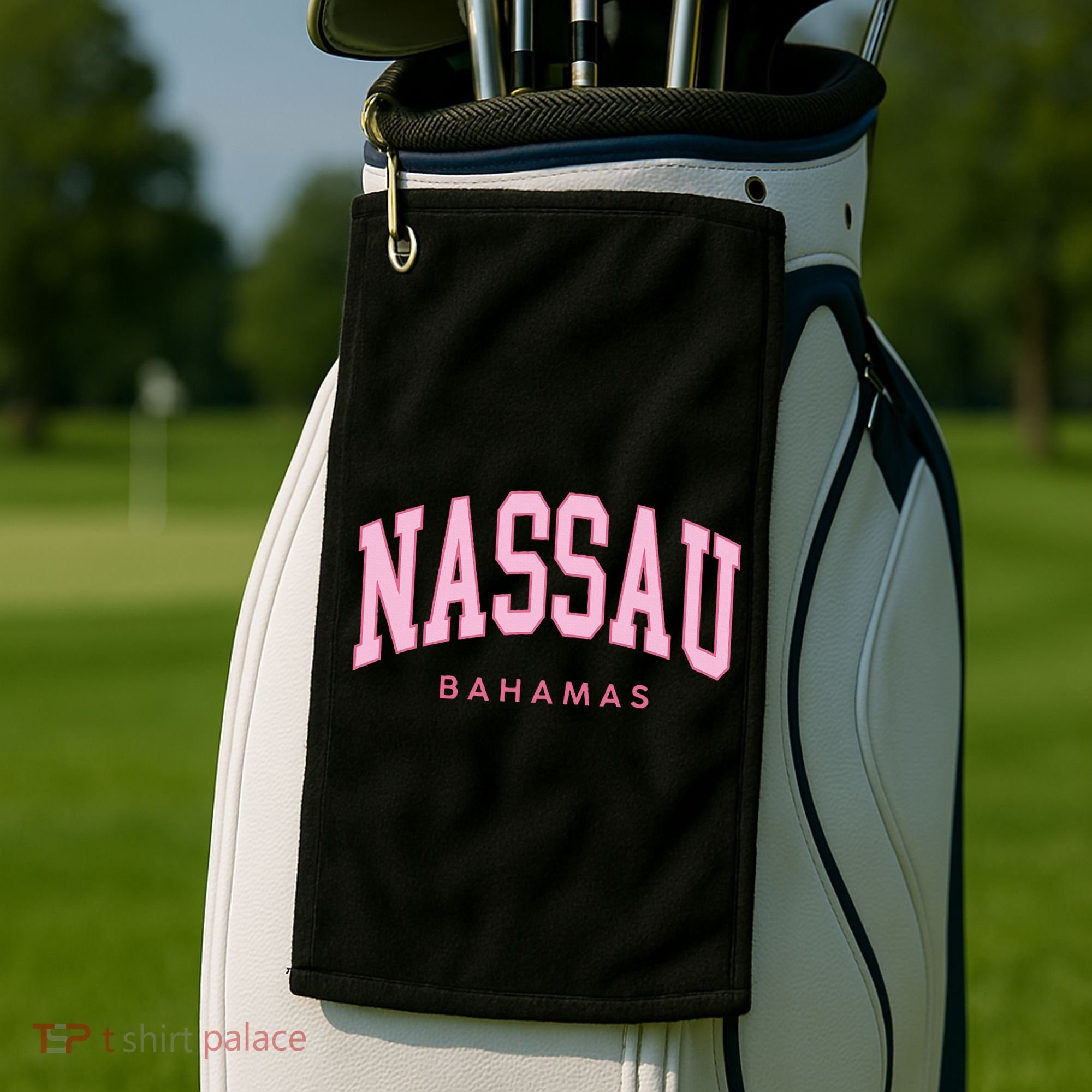 Nassau Bahamas Preppy Retro Throwback Souvenir Golf Towel