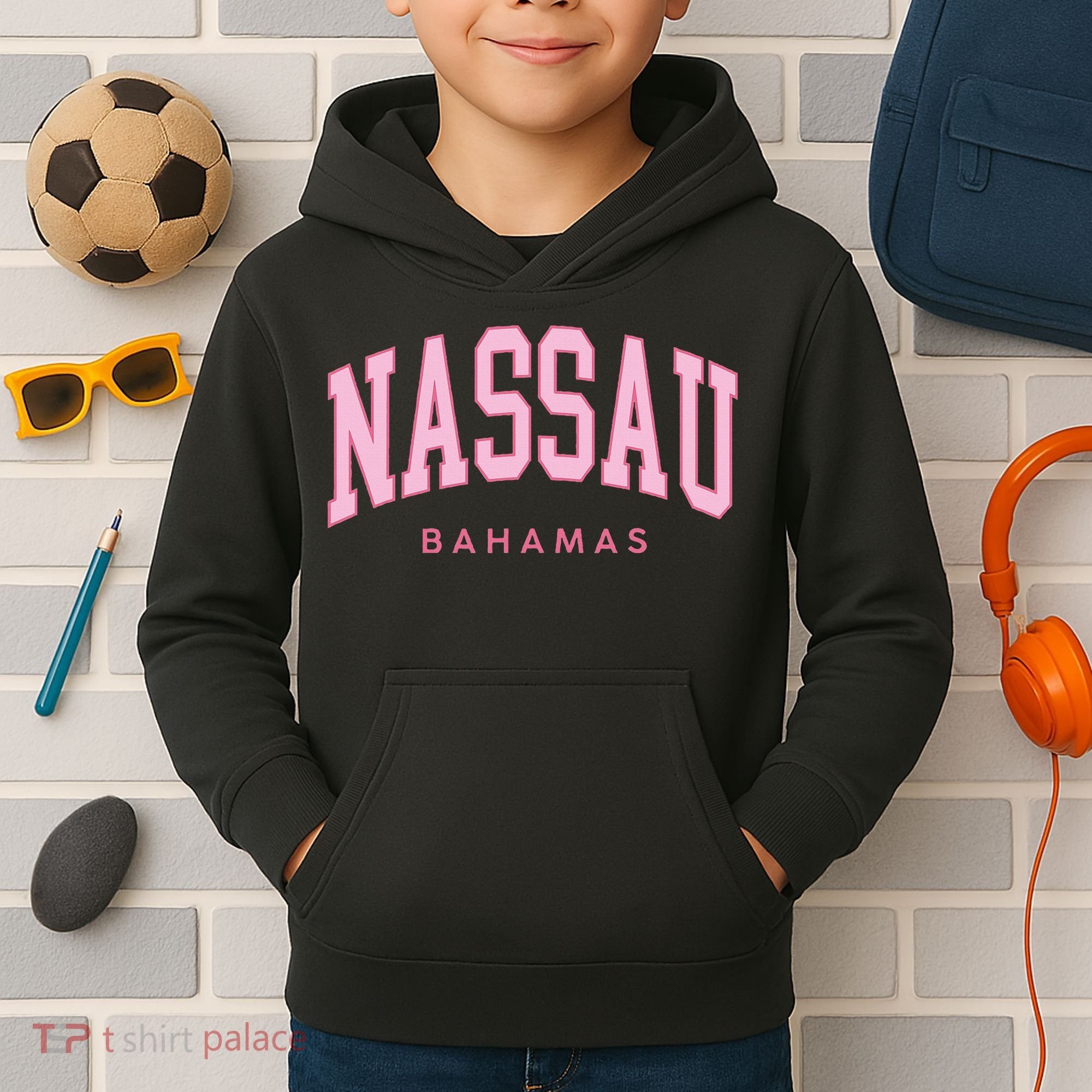 Nassau Bahamas Preppy Retro Throwback Souvenir Kids Hoodie