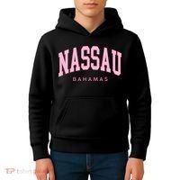 Nassau Bahamas Preppy Retro Throwback Souvenir Kids Hoodie thumb 4