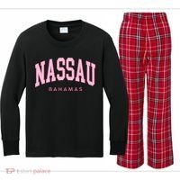 Nassau Bahamas Preppy Retro Throwback Souvenir Kids Long Sleeve Plaid Pajama Set thumb 0