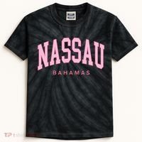 Nassau Bahamas Preppy Retro Throwback Souvenir Kids Tie-Dye T-Shirt thumb 0