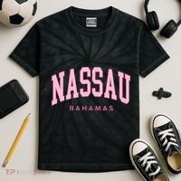 Nassau Bahamas Preppy Retro Throwback Souvenir Kids Tie-Dye T-Shirt thumb 2