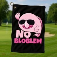 No Bloblem Problem Deep Sea Fish Sea Animal Blobfish Funny Gift Golf Towel thumb 1