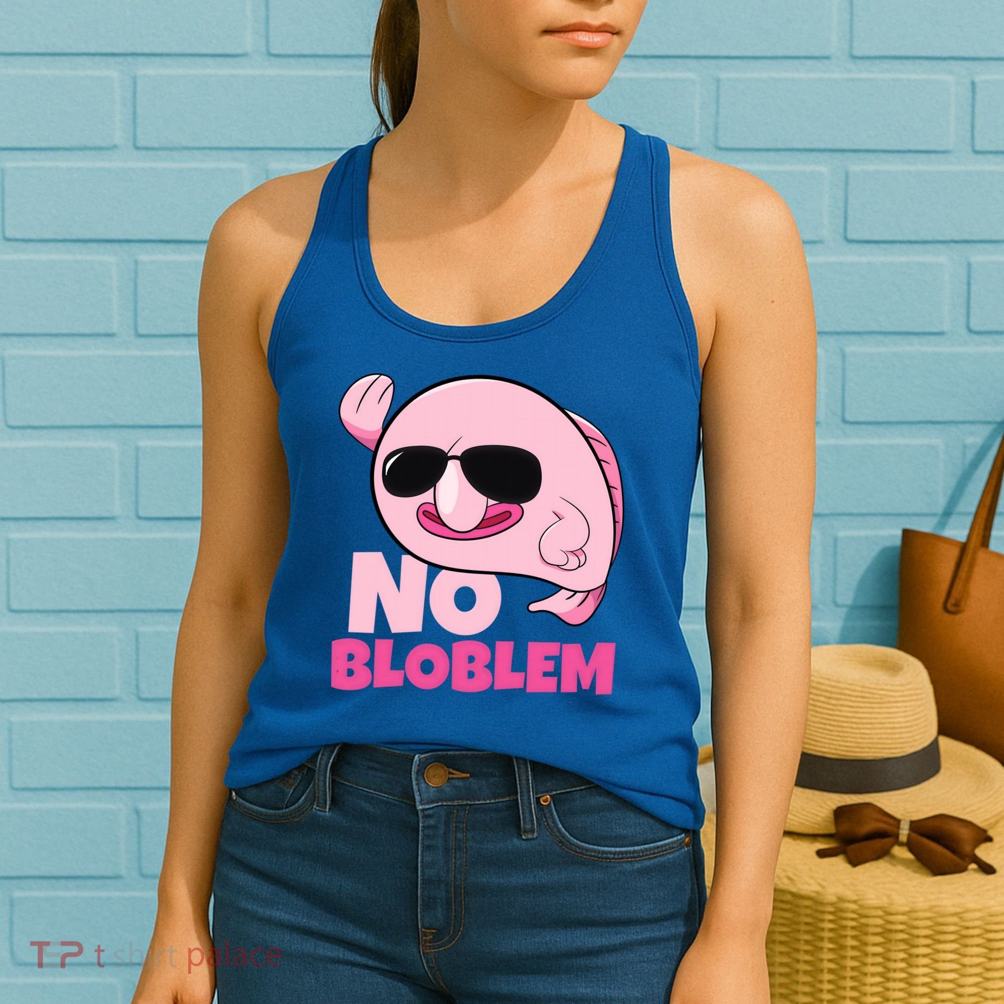 No Bloblem Problem Deep Sea Fish Sea Animal Blobfish Funny Gift Women's Tank Top