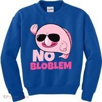 No Bloblem Problem Deep Sea Fish Sea Animal Blobfish Funny Gift Kids Sweatshirt thumb 0