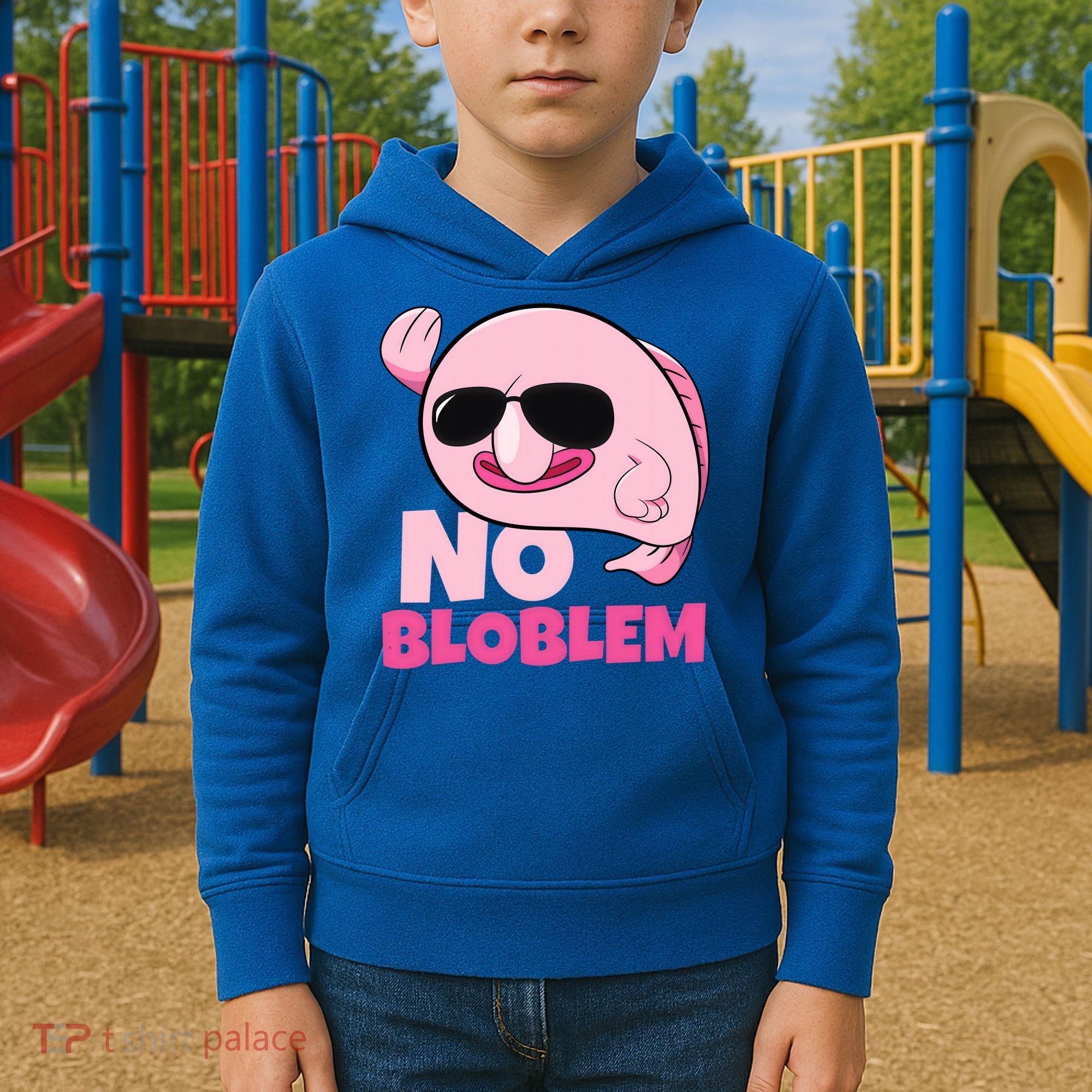 No Bloblem Problem Deep Sea Fish Sea Animal Blobfish Funny Gift Kids Hoodie