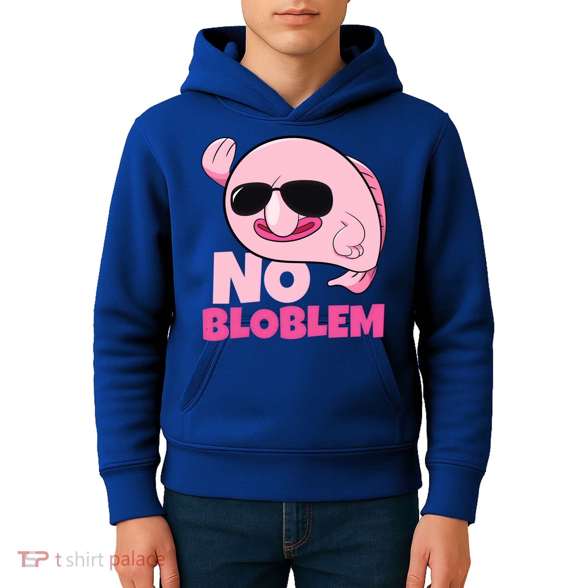 No Bloblem Problem Deep Sea Fish Sea Animal Blobfish Funny Gift Kids Hoodie