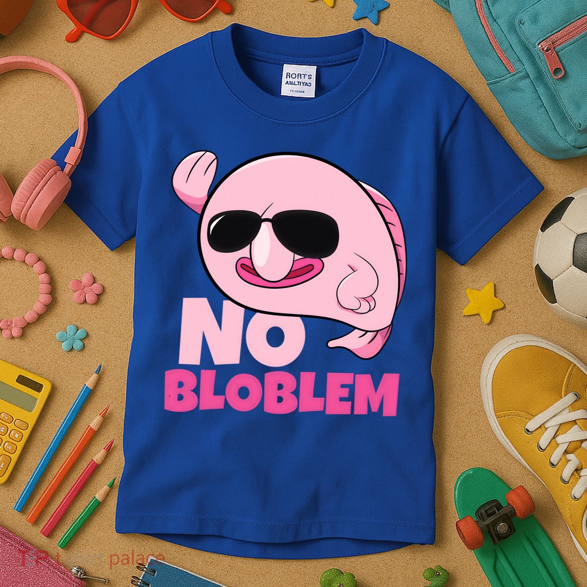 No Bloblem Problem Deep Sea Fish Sea Animal Blobfish Funny Gift Kids T-Shirt
