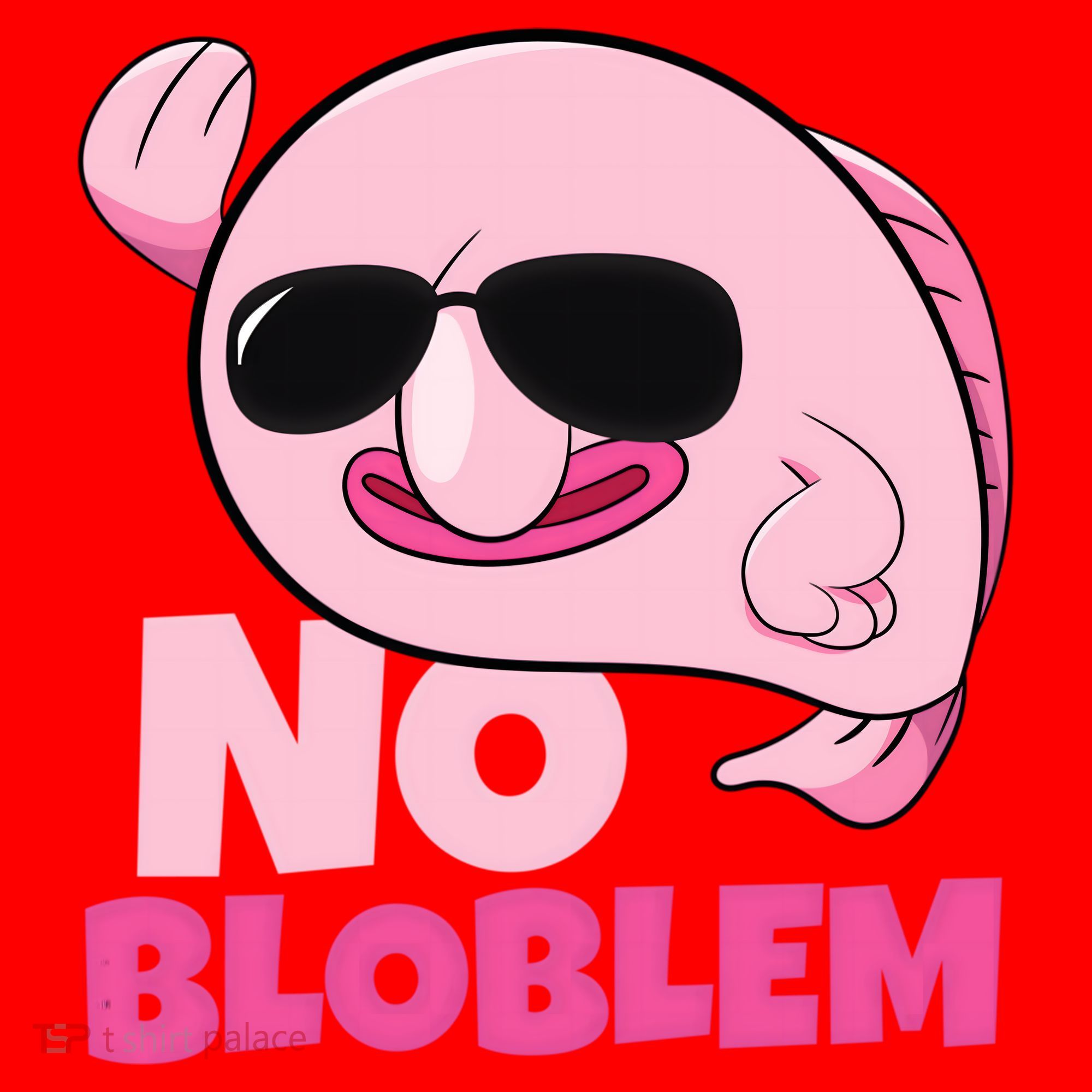 No Bloblem Problem Deep Sea Fish Sea Animal Blobfish Funny Gift Santa Hat