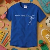 No Bike Riding Today Kids T-Shirt thumb 3
