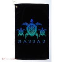Nassau Bahamas Sea Turtle Scuba Diving Gift Golf Towel thumb 0
