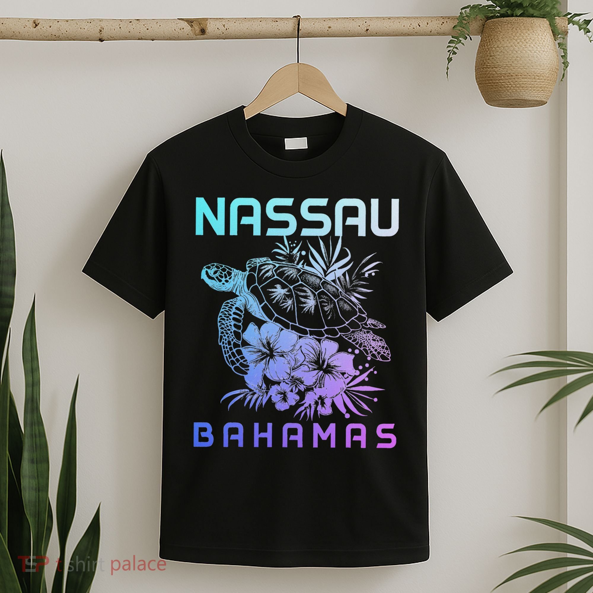 Nassau Bahamas Sea Turtle Diving Surfer Souvenir T-Shirt
