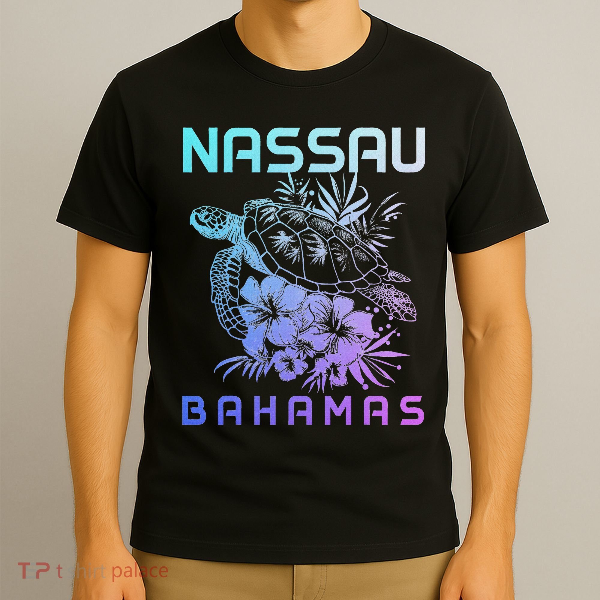 Nassau Bahamas Sea Turtle Diving Surfer Souvenir T-Shirt