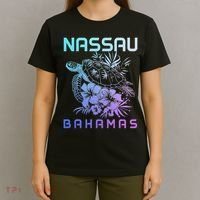 Nassau Bahamas Sea Turtle Diving Surfer Souvenir T-Shirt thumb 4