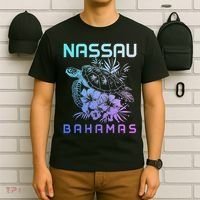 Nassau Bahamas Sea Turtle Diving Surfer Souvenir T-Shirt thumb 6