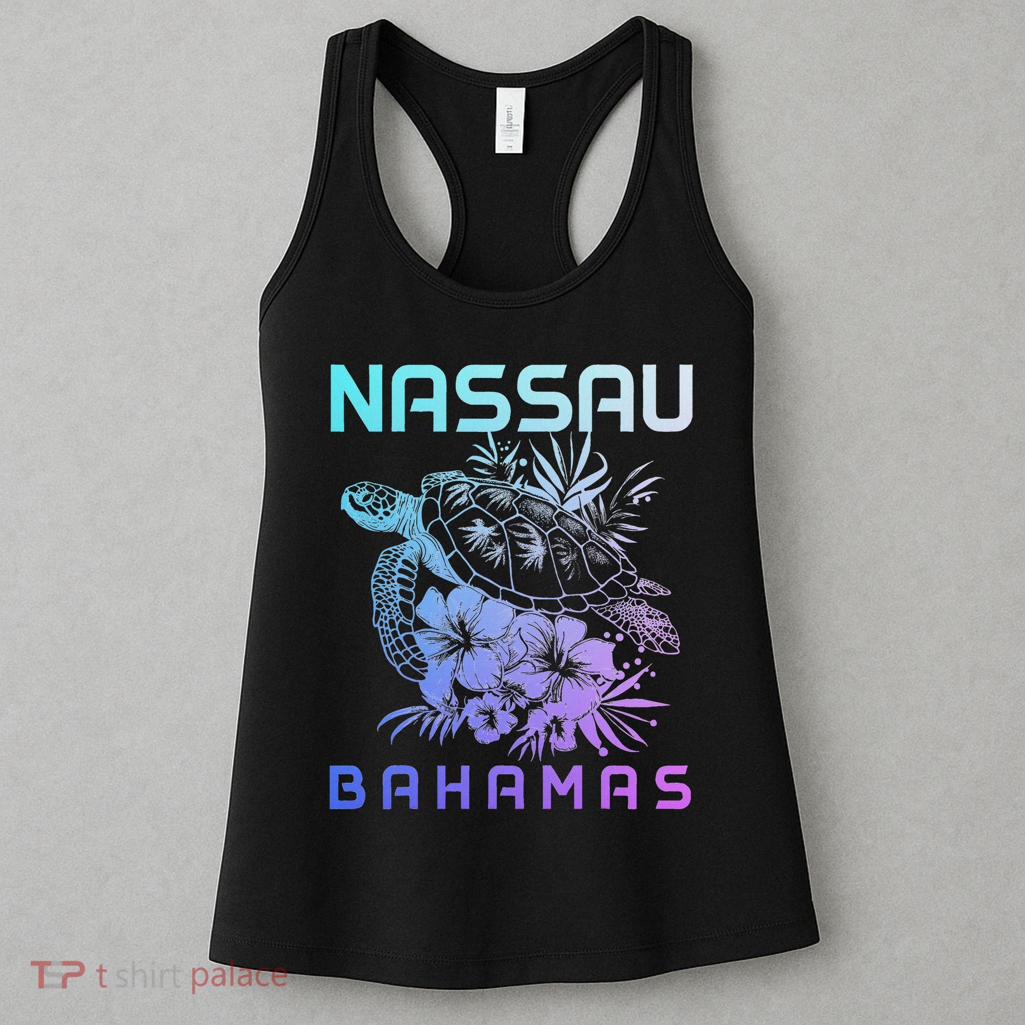 Nassau Bahamas Sea Turtle Diving Surfer Souvenir Women's Tank Top