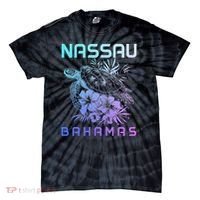 Nassau Bahamas Sea Turtle Diving Surfer Souvenir Tie-Dye T-Shirt thumb 0