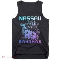 Nassau Bahamas Sea Turtle Diving Surfer Souvenir Tank Top thumb 0