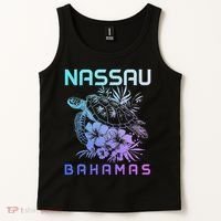 Nassau Bahamas Sea Turtle Diving Surfer Souvenir Tank Top thumb 2