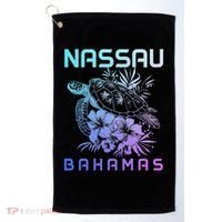 Nassau Bahamas Sea Turtle Diving Surfer Souvenir Golf Towel thumb 0