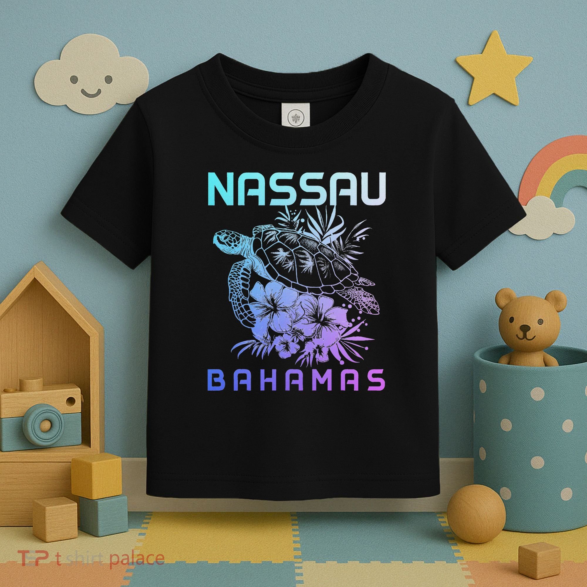Nassau Bahamas Sea Turtle Diving Surfer Souvenir Toddler T-Shirt