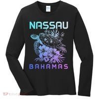Nassau Bahamas Sea Turtle Diving Surfer Souvenir Women's Long Sleeve Shirt thumb 0