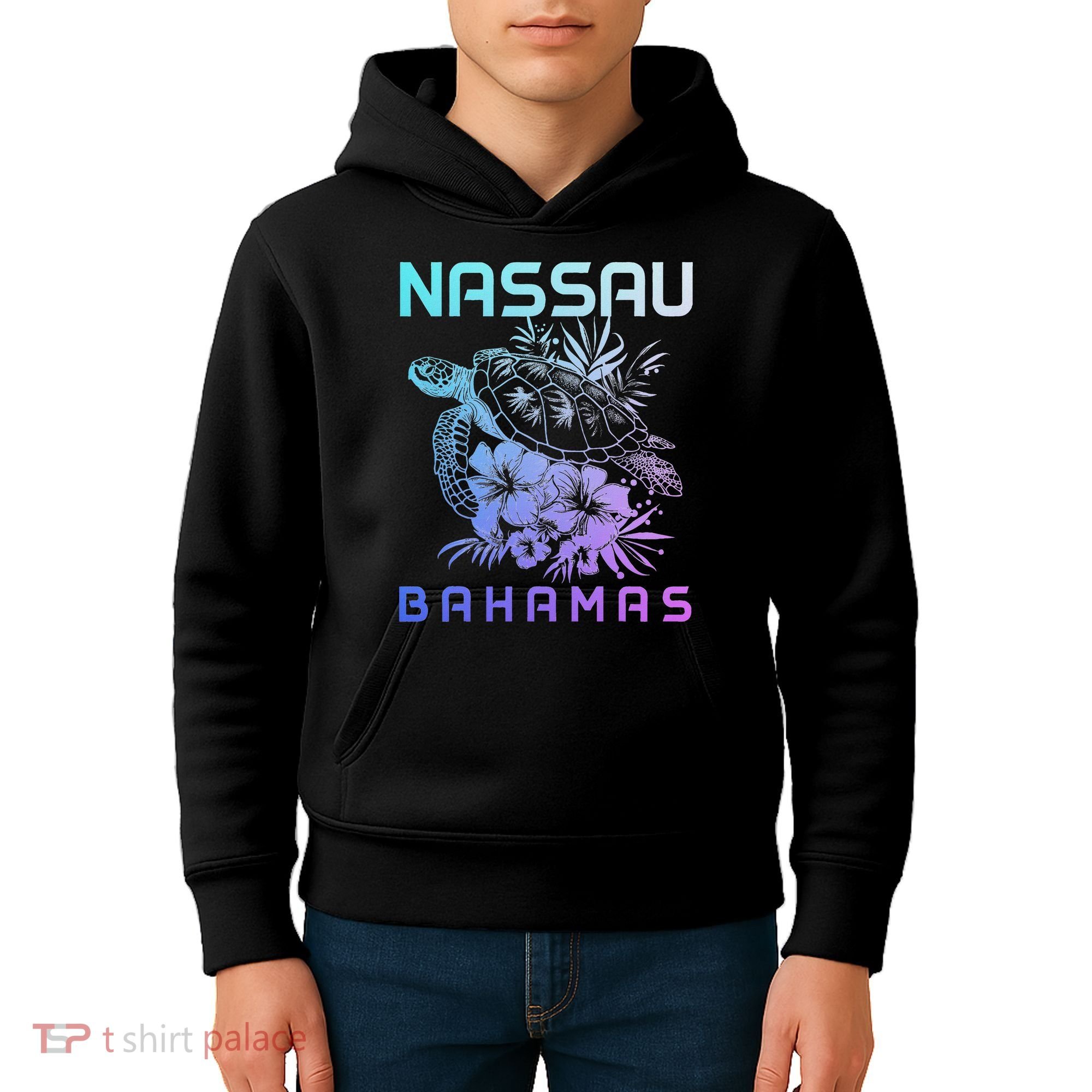 Nassau Bahamas Sea Turtle Diving Surfer Souvenir Kids Hoodie