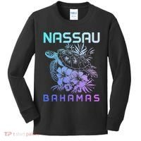 Nassau Bahamas Sea Turtle Diving Surfer Souvenir Kids Long Sleeve Shirt thumb 0