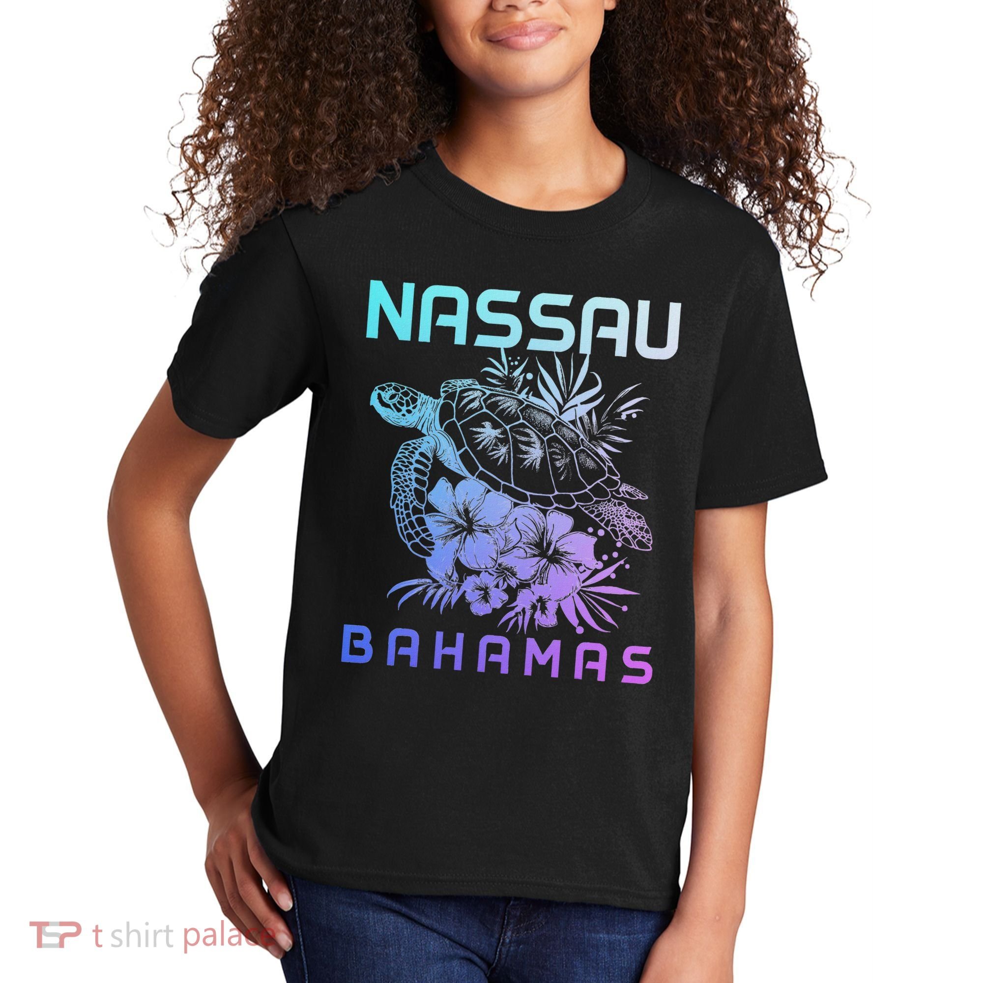 Nassau Bahamas Sea Turtle Diving Surfer Souvenir Kids T-Shirt