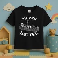 Never Better Skull Skeleton Is In The Coffin Halloween Toddler T-Shirt thumb 3